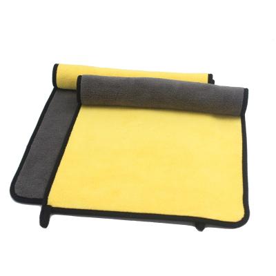 China QUICK DRY Compound Coral Fleece Cloth Microfiber Cleaning Double Towel For Car Wash for sale