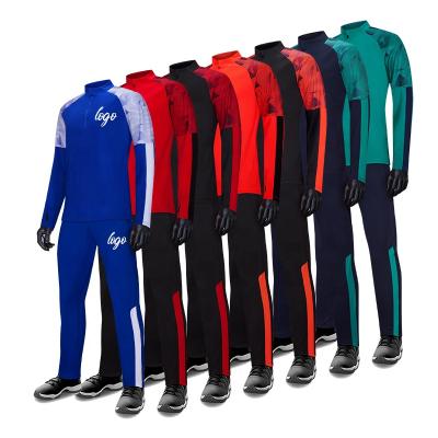 China Antibacterial wholesale latest design your own soccer tracksuit men black custom fit tracksuit and red for sale