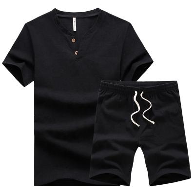 China 2021 QUICK DRY Mens Summer Knitted Tracksuit Men's Sleeve Summer Shorts Short Sets for sale