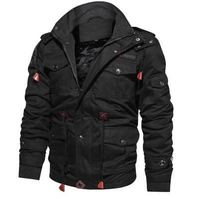 China Breathable Thickening Winter Shear Warm Military Style Track Jacket Men Plus Size Bomber Jacket Coat for sale