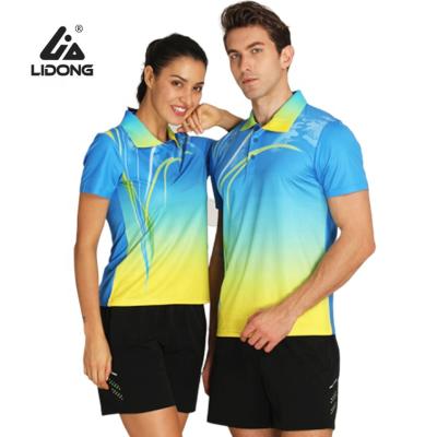 China Quick Dry Lidong Custom Design Badminton Quick Dry T-Shirt, Wholesale Sublimation Polyester Badminton Tank Top for sale