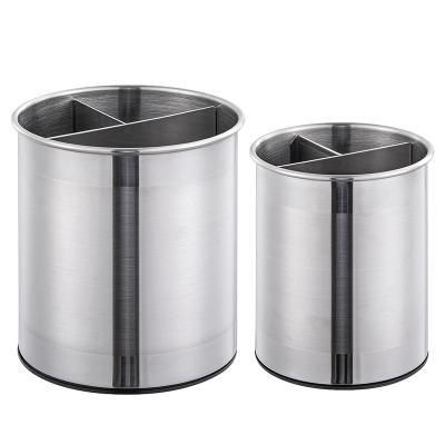 China Removable Contemporary 3 Compartments Stainless Steel Swivel Cutlery Bucket, Kitchen Utensil Holder, Swivel Utensil Box for sale