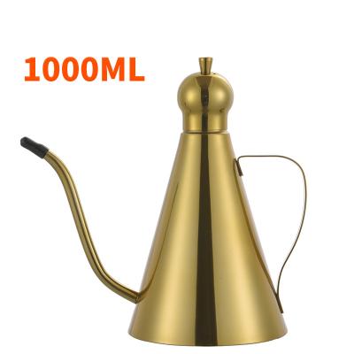 China Contemporary Hot Sale 304 Stainless Steel Kitchen Olive Oil Jar Dispenser Golden Cone Oiler for sale