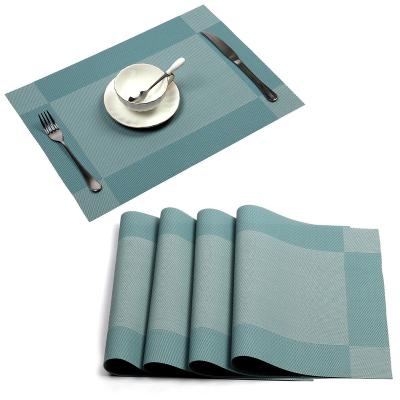 China Sustainable Recycled Washable Series Twill Woven Vinyl PVC Dining / Coffee Table Place Mat for sale