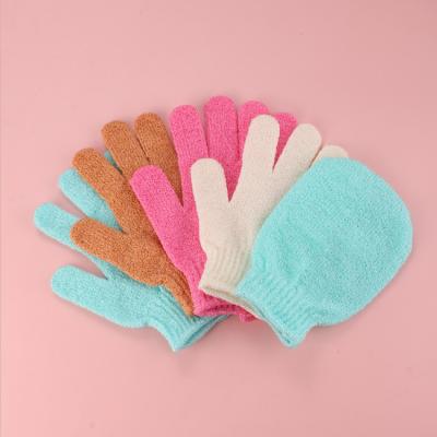 China EXFOLIATE 2022 Muestras-Gratis Mauri 2022 Guantes Cute Squishy Gloves Body Exfoliating Logo Bath Scrub Glove for sale