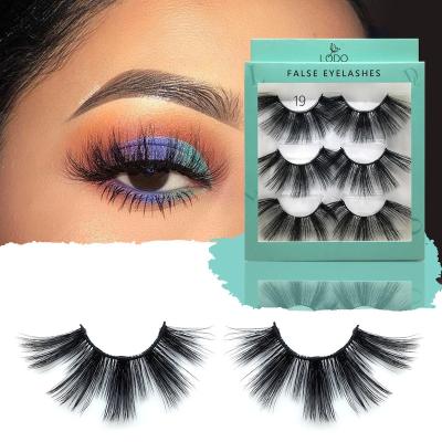 China Mink Lashes Volume False Eyelash Wholesale 3d Eyelash Extensions 3D Curl Strip Natural Soft Eyelashes for sale