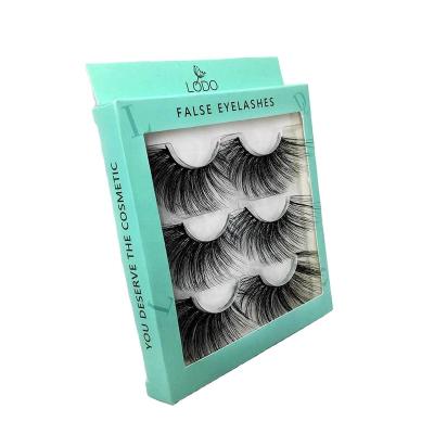 China False Eyelashes 3 Pairs Natural Soft Lashes Packaging 3d Mink Fur Lashes Case Lashes Box With Your Own Logo for sale