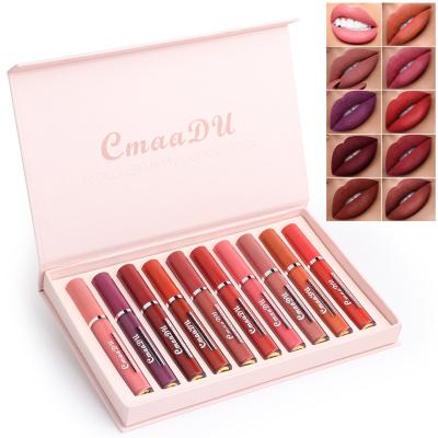 China 10pcs Soft Waterproof Lip Gloss in Round Shape Matte Waterproof Lip Gloss Liquid Kit for sale