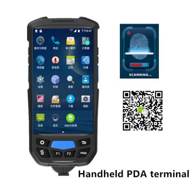 China Android Nfc reader Portable pda barcode scanner pos terminal with fingerprint 58mm thermal sticker for sale