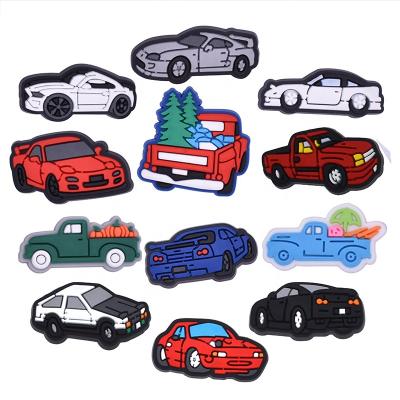 China Factory Direct Sale New Model Car Styling Bus Croc Shoe Washable Goods Charm Flat Submersible Clog PVC Shoes Accessories for sale