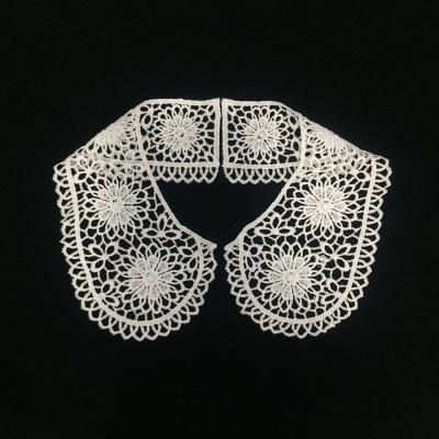 China Viable Hot Sale Flower Cotton Lace Collar Applique Neckline Collar Pattern For Clothing for sale