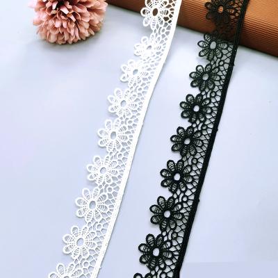 China Wholesale Cheap High Quality L4 Stock Milk Sustainable Selling Silk Carnation Lace Trim Flower Trim Type Lace Trim for sale