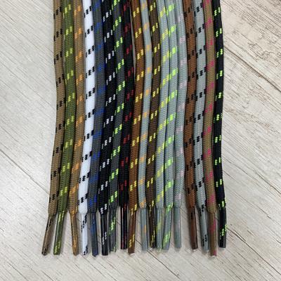 China Hot Selling Custom Plastic Round Tip Sport Shoe Lace Round Logo Polyester Printed Shoelaces With Various Colors Shoe Laces for sale