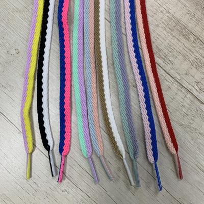 China Wholesale Various Styles Premium Flat Bulk Football Laces For Sneakers Soccer Shoes Combine 2 Colors Colorful Shoe Laces for sale