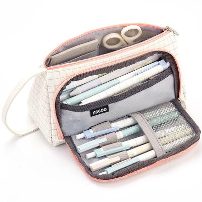 China Wholesales Eco-friendly White High Quality Soft Fun Multi Function School Pencil Case Large Capacity For Students for sale