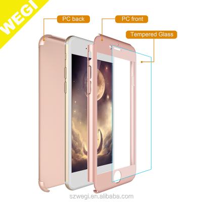 China 3 in 1 Removable PC Case Perfect Fit Ultra Thin 360 Degree Full Body Cover + Tempered Glass Screen for iPhone Case for sale