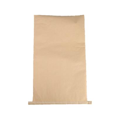 China 25kg 50kg Recyclable Laminated Kraft Paper PP Woven Bags Waterproof 3 Layer Plastic Composite Kraft Paper Bag For Industrial Fertilizer for sale