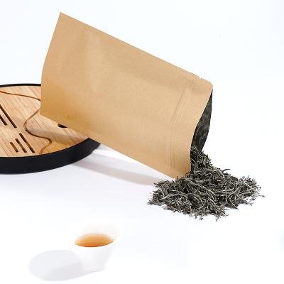 China Recyclable Compostable Kraft Paper Stand Up Pouches Waterproof Ziplock Paper Packaging Bag Custom Food Tea Stand Up Pouch Bag With Zipper for sale