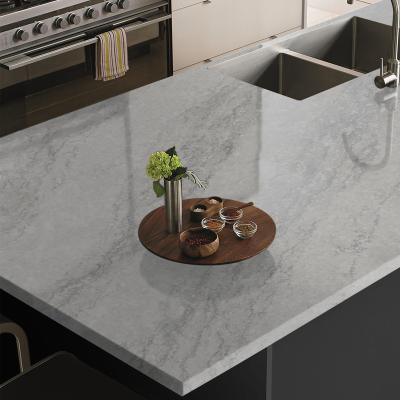 China Contemporary Superb White Marble Stone Slabs Artificial GLV-Brazil Stone Look Slab Engineered Stone Vanity Factory Table Top for sale