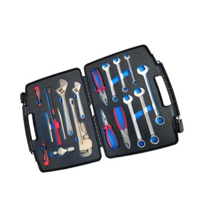 China Non Sparking Tools /Explosion Proof Non Sparking Tools Aluminum Bronze Safety 17pcs Set Kit With Wrench Pliers Hammer Tube Wrench Chisel Screwdriver Punch for sale