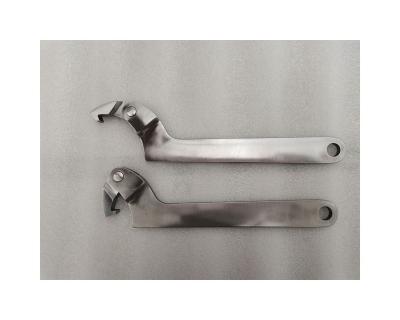 China 50-120mm Stainless Steel Adjustable 420 Stainless Steel Hook Spanner Wrench for sale