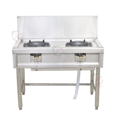 China Heavy Duty Restaurant Kitchen Wholesale Restaurant Commercial Cooking Stainless Steel Double Burner Gas Stove for sale