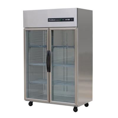 China Stainless Steel Refrigerant Commercial Upright Freezer With Glass Door Luxury Upright Kitchen Refrigerator for sale