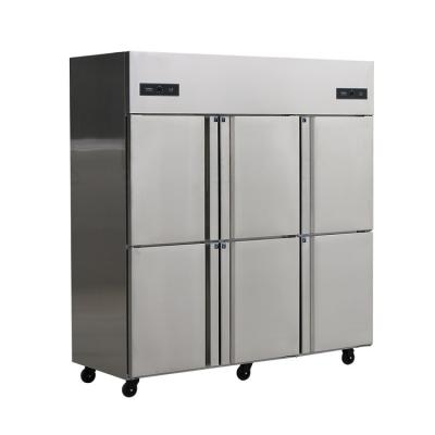 China Commercial Refrigerant Stainless Freezer Commercial Refrigeration Equipment 6 Door Industrial Refrigerator Freezer for sale