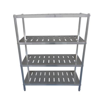 China Commercial Tool Rack Restaurant Kitchen Stainless Steel Four-Layers Punching Shelves for sale