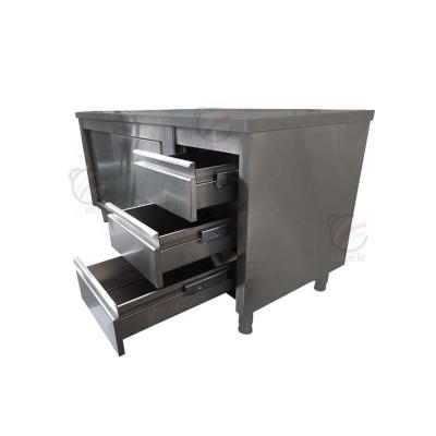 China Europen Factory Commercial Stainless Steel Kitchen Work Table Cabinet With Drawer for sale