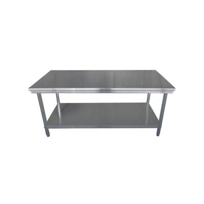 China Europen Industrial Stainless Steel Work Table 2 Tiers Commercial Kitchen Table With Undershelf for sale