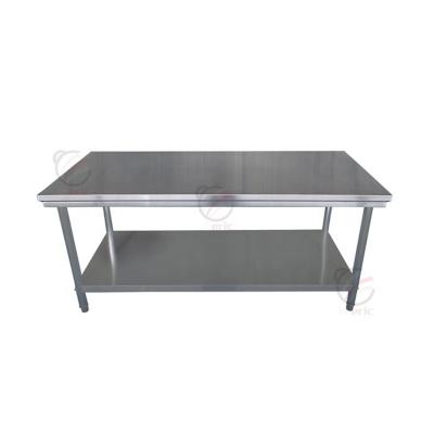 China Europen Kitchen Heavy Duty Double Layers Stainless Steel Food Prep Table For Restaurant for sale