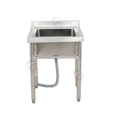 China Without Faucet Heavy Duty Outdoor Hotel Restaurant Commercial Kitchen Large Bowl Stainless Steel Sink Table for sale