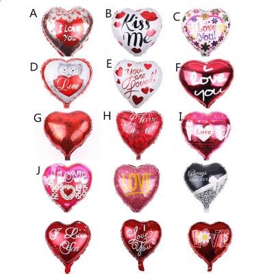 China Party Deoration 18 Inch Heart Foil Balloons Wedding Party Decoration Love Kiss Me Helium Heart Balloons Party Supplies for sale