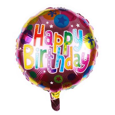 China New Happy Party Foil Balloon Happy Party Deoration Multicolor Printed Birthday18 Inch Round Printed Birthday for sale