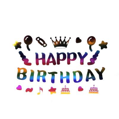 China Festival Decoration 18-36inch Use Bobo Balloon Sticker Happy Birthday Letter Balloon Sticker For Bobo Balloon for sale