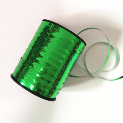 China 500 Yards Long Balloon Ribbon Metallic Green Green Balloon Ribbon Edging Metallic Green Party Decoration Cheap Metallic Ribbon Shiny Roll for sale