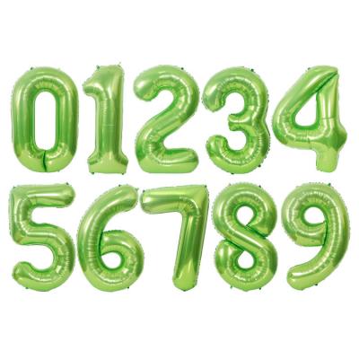 China Wholesale Modern 40 Inch Green Foil Balloon Number Shape 0-9 Number Mylar Foil Balloon Lime Green Supplies for sale