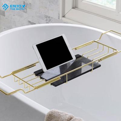 China Hottest Tub Shelf Support Stainless Steel Tub Caddy Viable Expandable Tray for sale