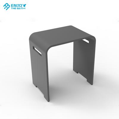 China Durable Bathroom Stool Hotel Vanity Shower Acrylic Solid Outdoor Stool Gray Color for sale