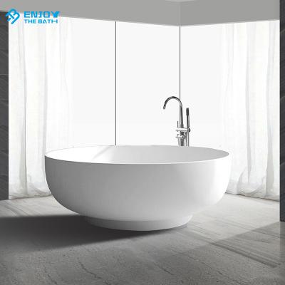 China Factory Round Solid Outdoor Body Stone Hot Seller Freestanding Soaking Bathtub for sale