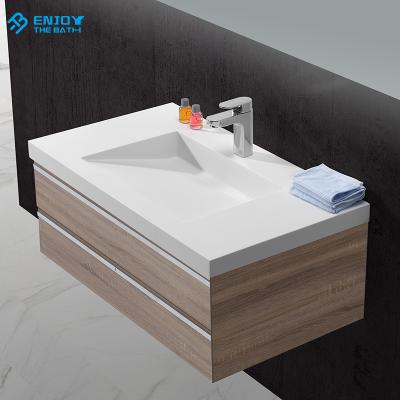 China Modern High Density Solid Exterior Stone Matt Cabinet Basin Bathroom Sink Synthetic Wash Basin for sale