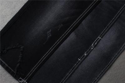 China Sulfur Black 10.5oz Blend Cotton Polyester Denim Fabric Material 71% Ctn 27% Poly for sale