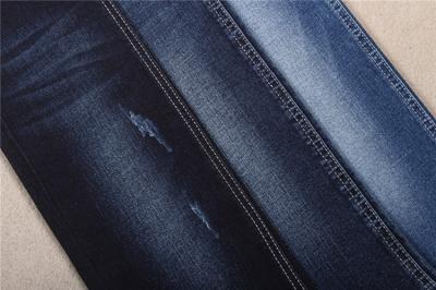 Cina 10oz 70 tessuto nero del denim di allungamento afflitto poliestere del cotone 26,5 dall'iarda in vendita