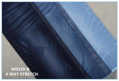 China Jeans 10.5 Oz 85 Cotton 13 Polyester 2 Spandex 4 Way Stretch Denim Fabric for sale