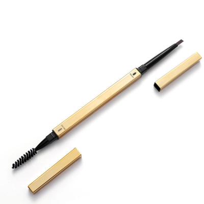 China Hot Selling Waterproof Eyebrow Pencil Private Label Cube Mental Eyebrow Pencil With Brush for sale