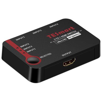 China Hot Selling HDCP TESmart Hdmi Changer 4K 60Hz 3 In 1 Hdmi Switcher With IR Remote for sale