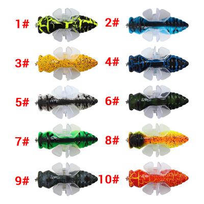 China New Artificial Bionic Colorful Lure 6 Mini Insect Baits Cicada Crankbait Water Hard Top # Blood Bowl Hook for sale