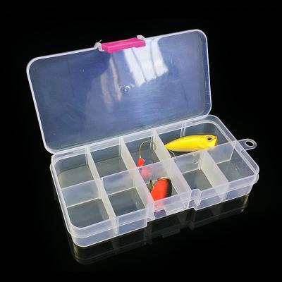 China Fishing accessories 10 grid box fishing tackle boxes transparent plastic for factory price for sale