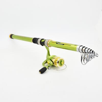 China 5.0:1 Available 3000 Sample 7+1 Green Spinning Telescopic Slow Basting Fishing Rod Combo Heavy Freshwater Reel 3.6m for sale